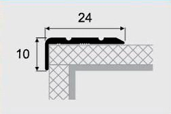 Кутовий профіль 12-А (24х10) алюмінієвий з відкритим монтажем 1,8м