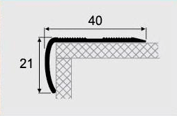 Кутовий профіль 14-А (40х21) алюмінієвий з відкритим монтажем 2,7м