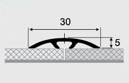 Порожек одноуровневый алюминиевый 16-А с открытым монтажом 1,35м