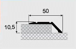 Поріжок різнорівневий алюмінієвий 18-А з відкритим монтажем 2,7м