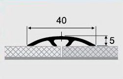 Поріжок різнорівневий алюмінієвий 19-А із прихованим монтажем 0,9м