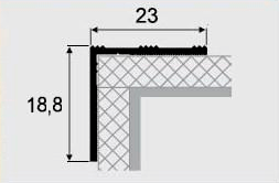 Кутовий профіль 3-А (23х18, 8) алюмінієвий з відкритим монтажем 2,7м