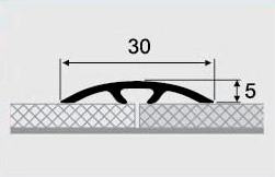 Поріжок однорівневий алюмінієвий 6-А з відкритим монтажем 1,35м