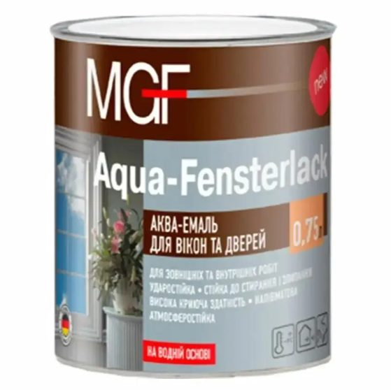 Акваемаль для окон и дверей MGF Aqua-Fensterlack 0,75л